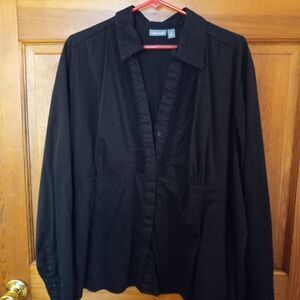 Apt 9 Women Black Plunge Neck 3x Blouse